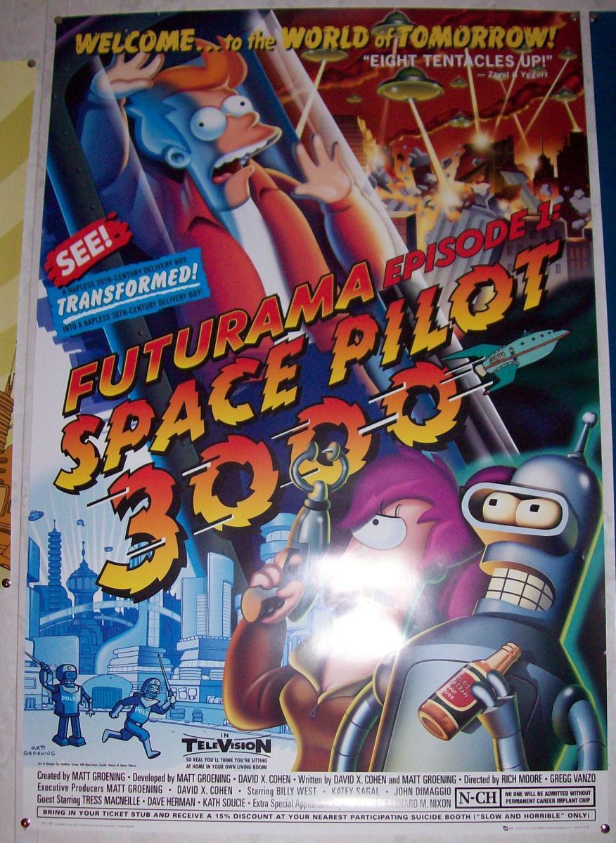 Mock movie poster for the pilot episode of Futurama.