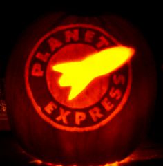 Carved Planet Express Pumpkin